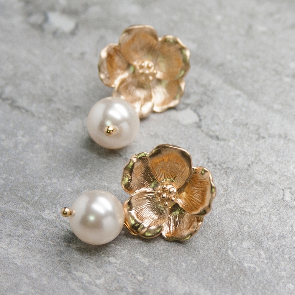 Pearl & Magnolia Gold Earrings {various colors}